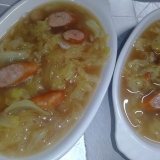 ウインナーのカンタン野菜スープ